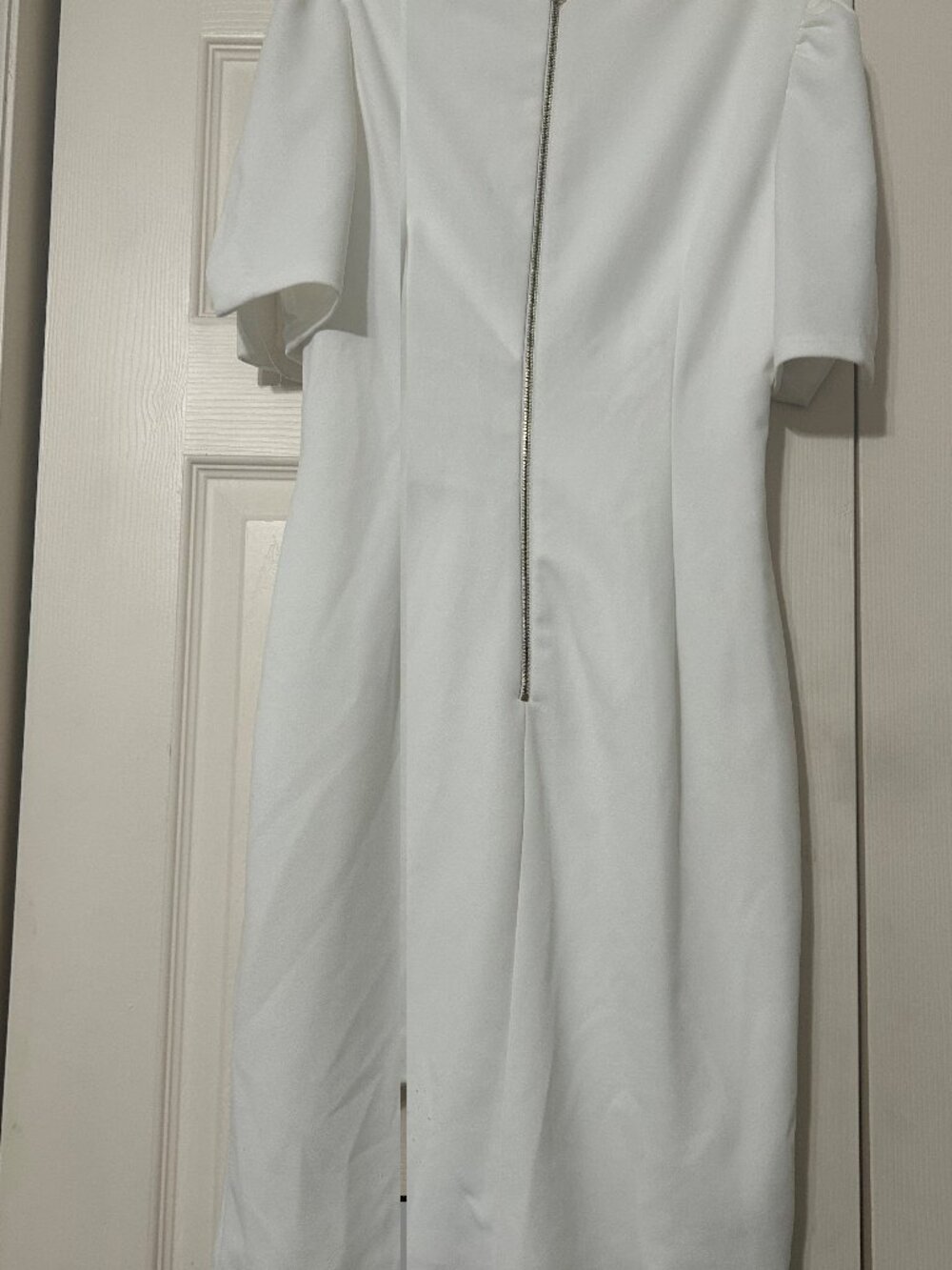 DKNY white dress with gold zipper (6)